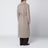 Greige wool-blend belted coat
