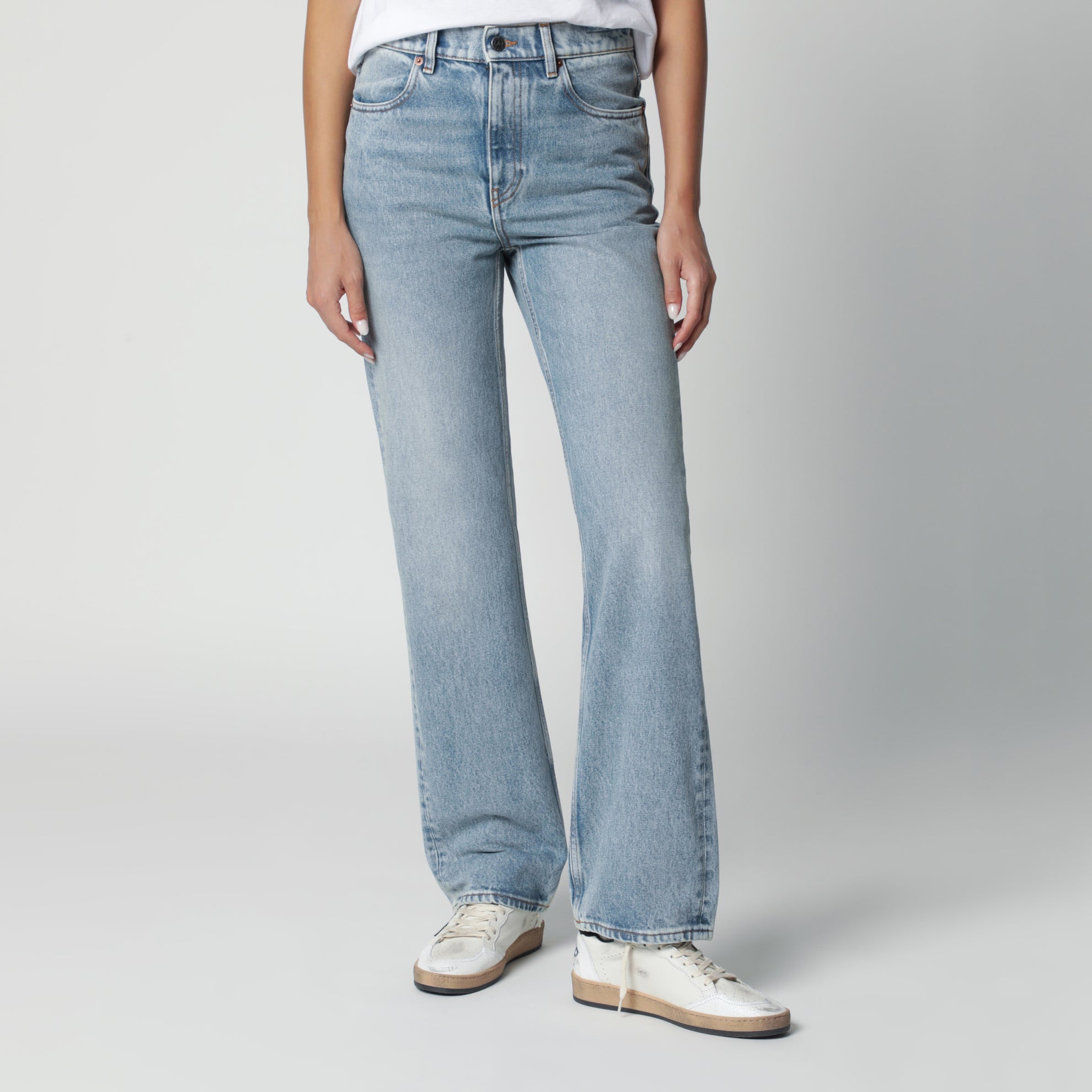 Hellblaue Jeans mit Washed-Effekt