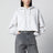 Women's Star cropped oversized cotton hoodie in grey