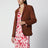 Blazer Robyn en daim marron Cambridge