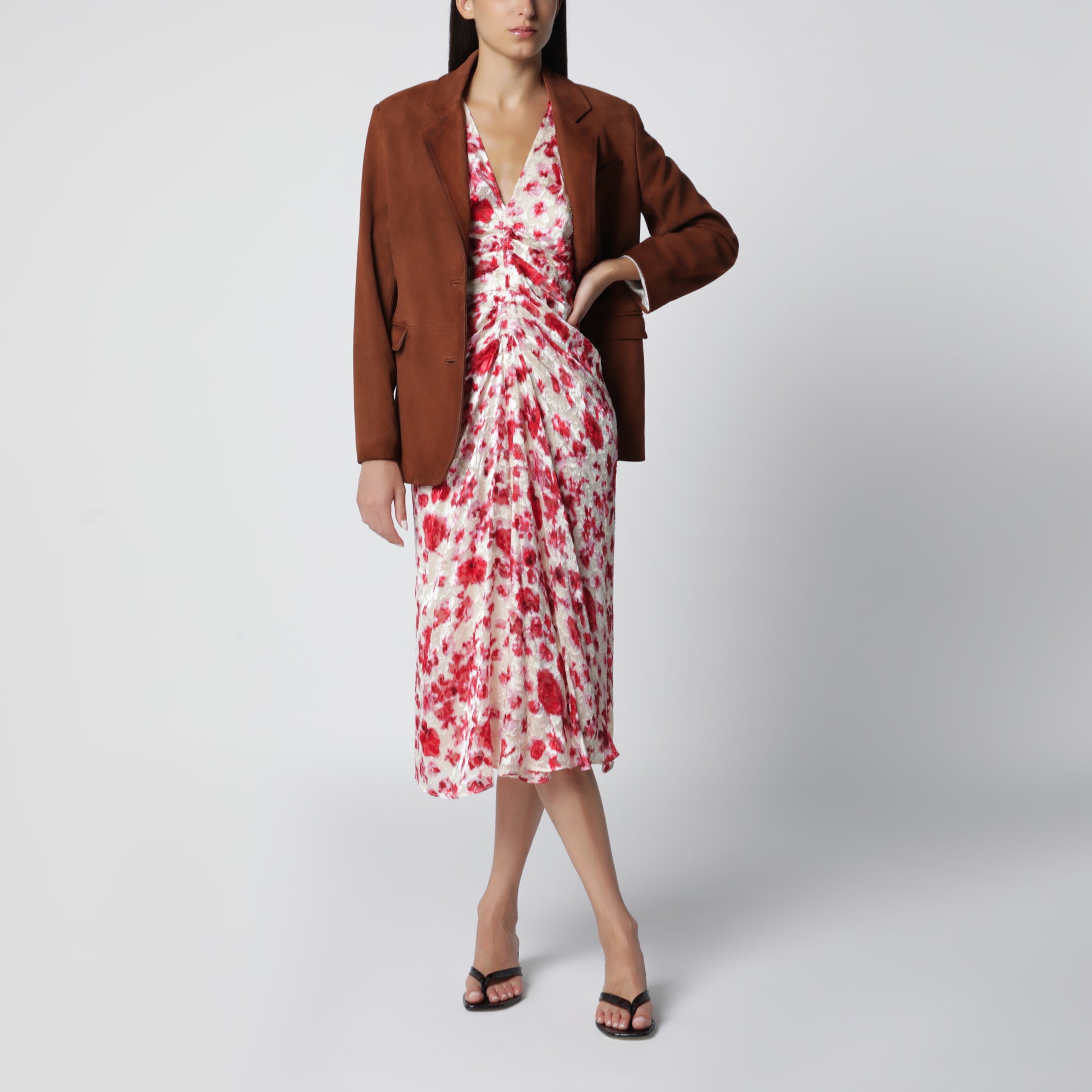 Blazer Robyn en daim marron Cambridge