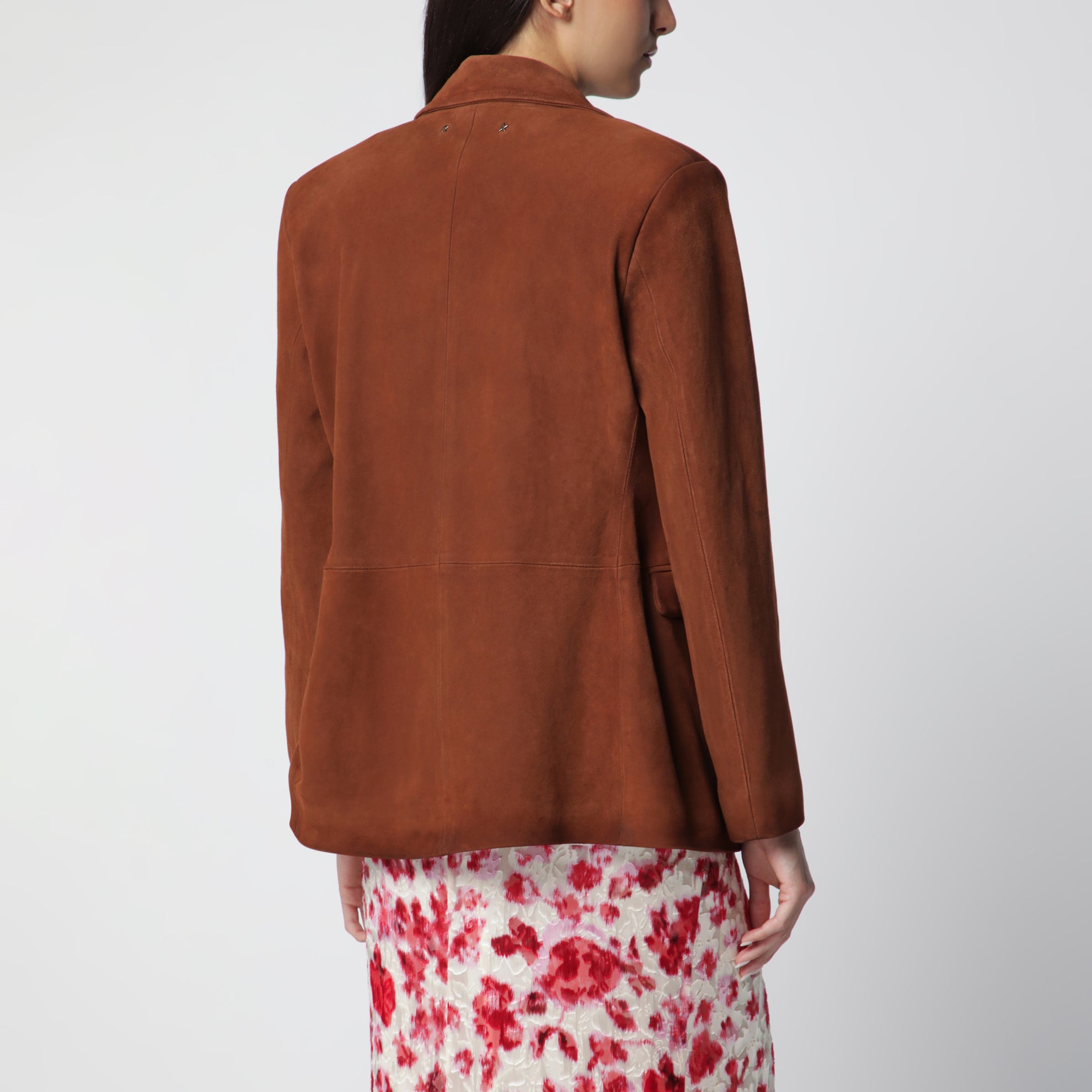 Blazer Robyn en daim marron Cambridge
