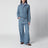 Pantaloni bleached in chambray di cotone azzurri