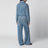 Pantaloni bleached in chambray di cotone azzurri
