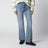 Pantaloni in denim washed azzurri