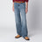Pantaloni in denim stone washed in cotone blu