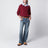 Pantaloni in denim stone washed in cotone blu