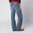Pantaloni in denim stone washed in cotone blu