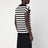 Sleeveless kimono-style striped sweater