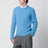 Pull turquoise à col rond et effet bouclé
