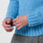 Pull turquoise à col rond et effet bouclé