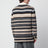 Pull marron/beige à rayures en mélange de laine