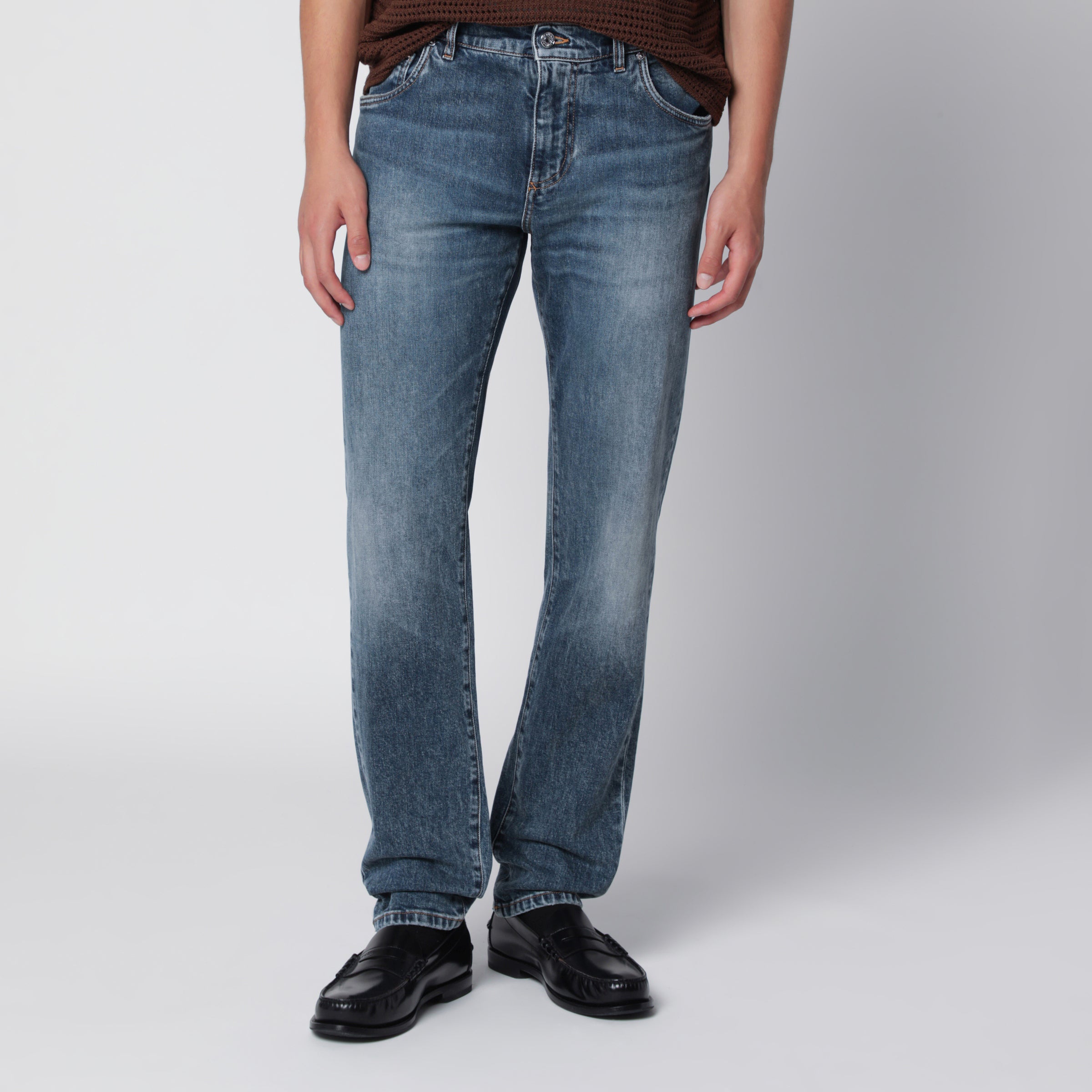 Dolce&Gabbana Slim-Fit Blue Washed Denim Jeans | TheDoubleF