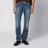 Jeans slim in denim blu effetto slavato