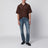 Jeans slim in denim blu effetto slavato