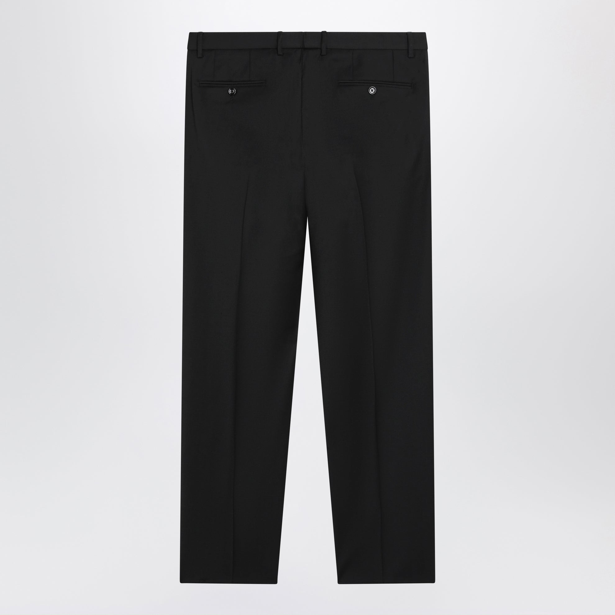 Pantalon fuselé à plis en laine mélangée noir
