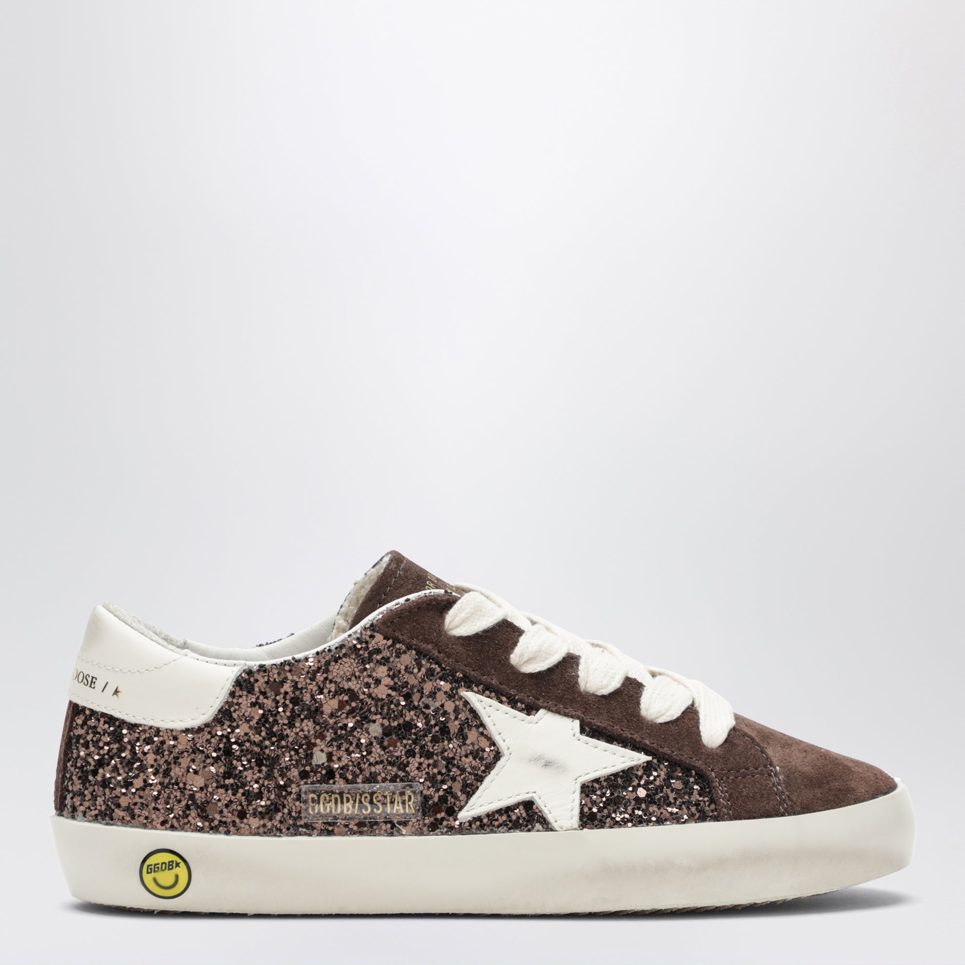 Super-Star sneakers in brown/cream glitter