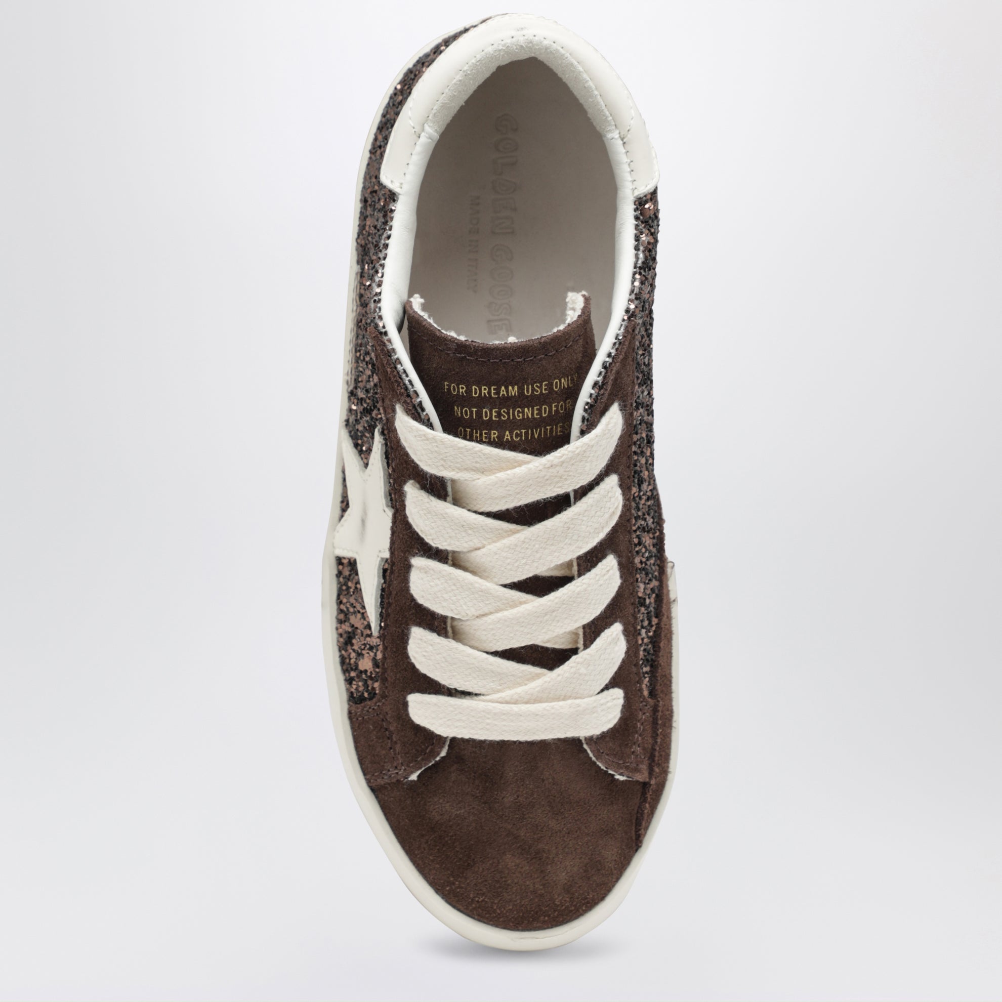 Super-Star sneakers in brown/cream glitter