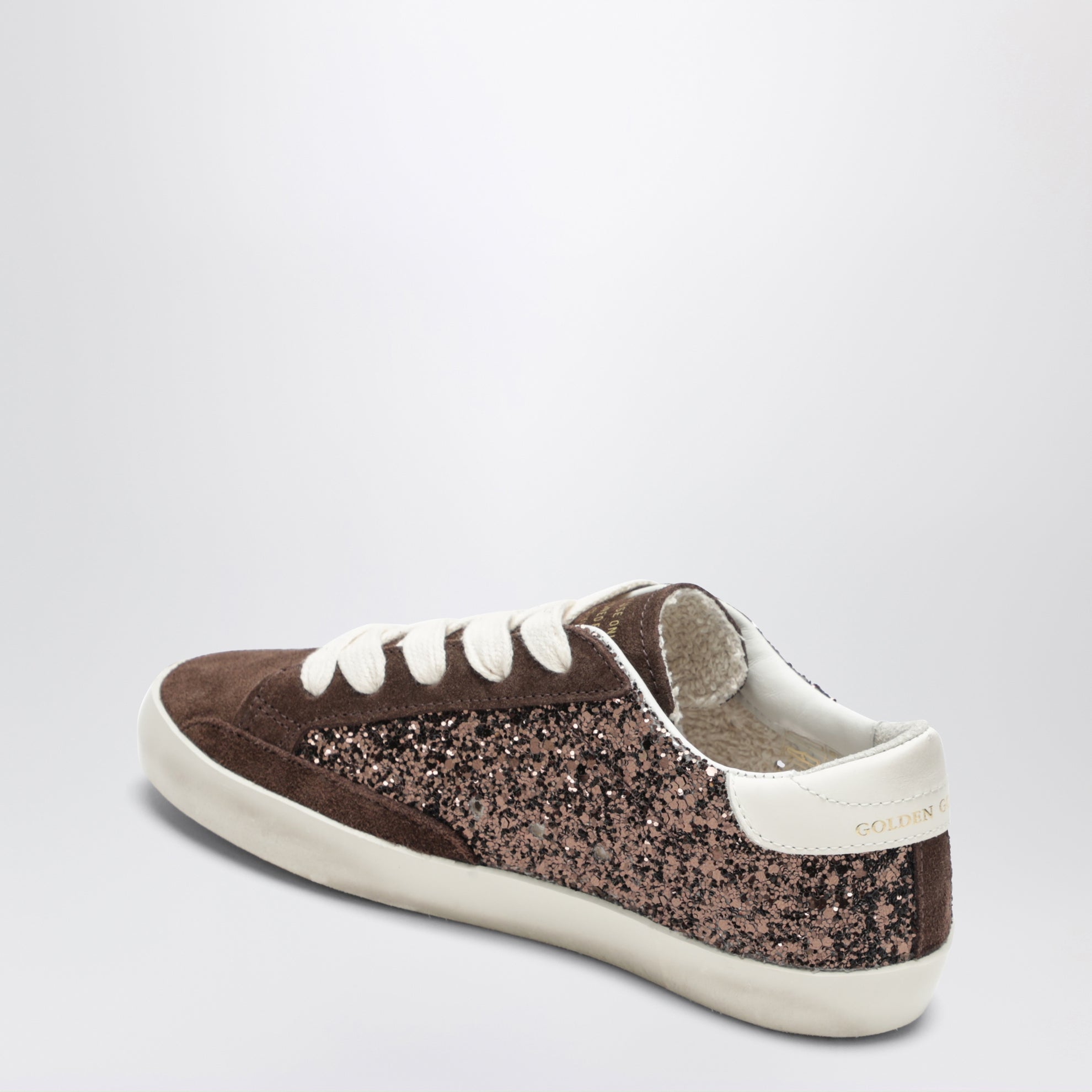 Super-Star sneakers in brown/cream glitter