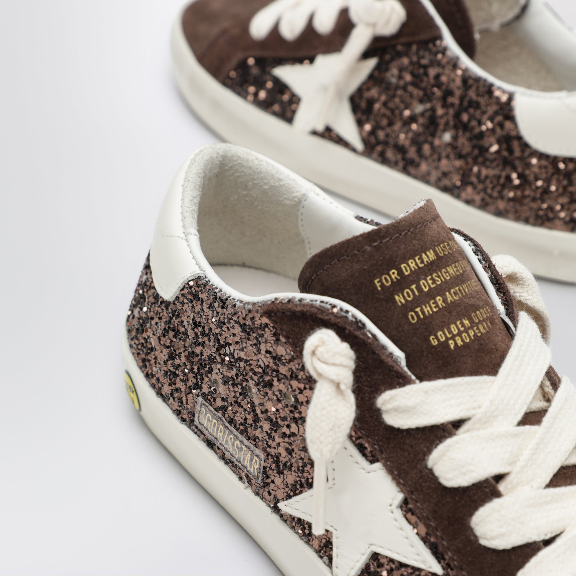 Super-Star sneakers in brown/cream glitter