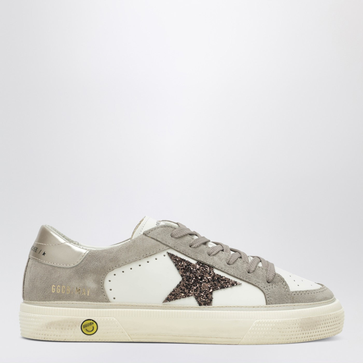 White/taupe May Sneakers with glitter star
