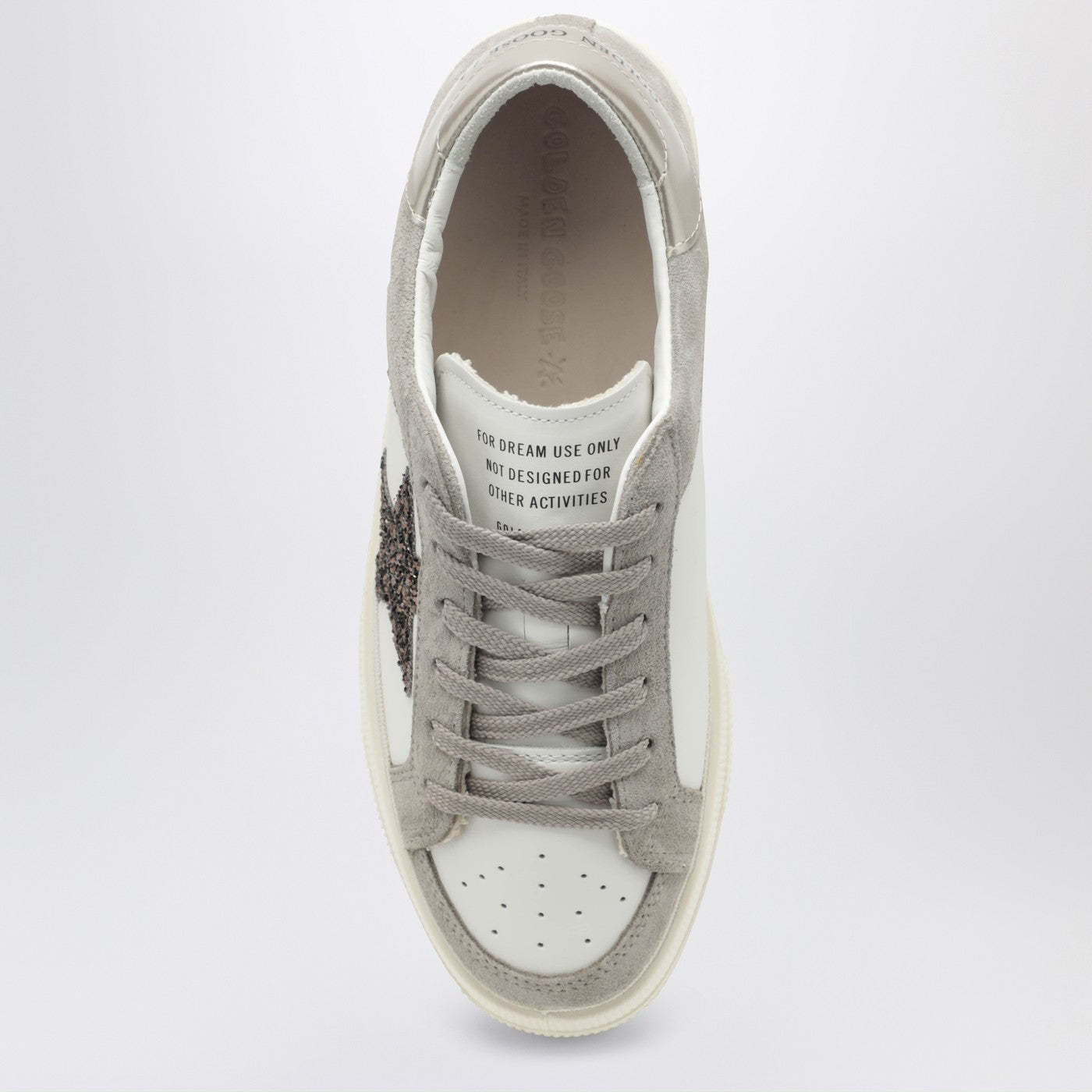 White/taupe May Sneakers with glitter star