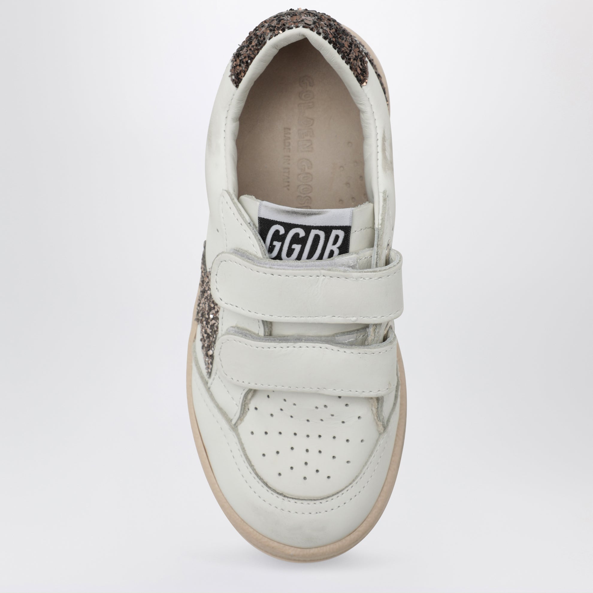 Sneakers Ballstar en cuir blanc/glitter