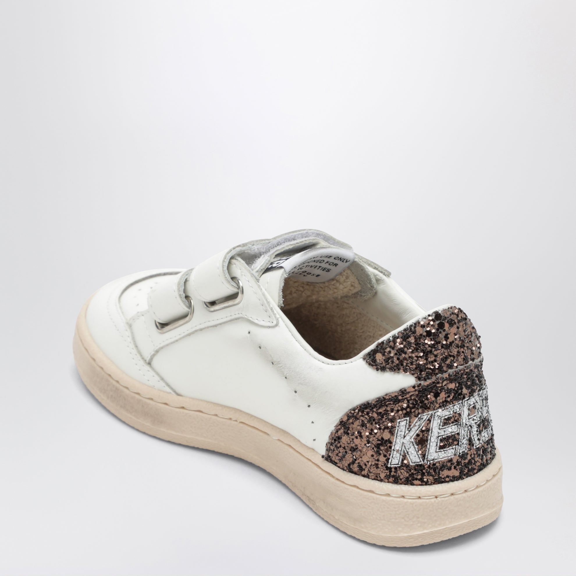 Sneakers Ballstar en cuir blanc/glitter