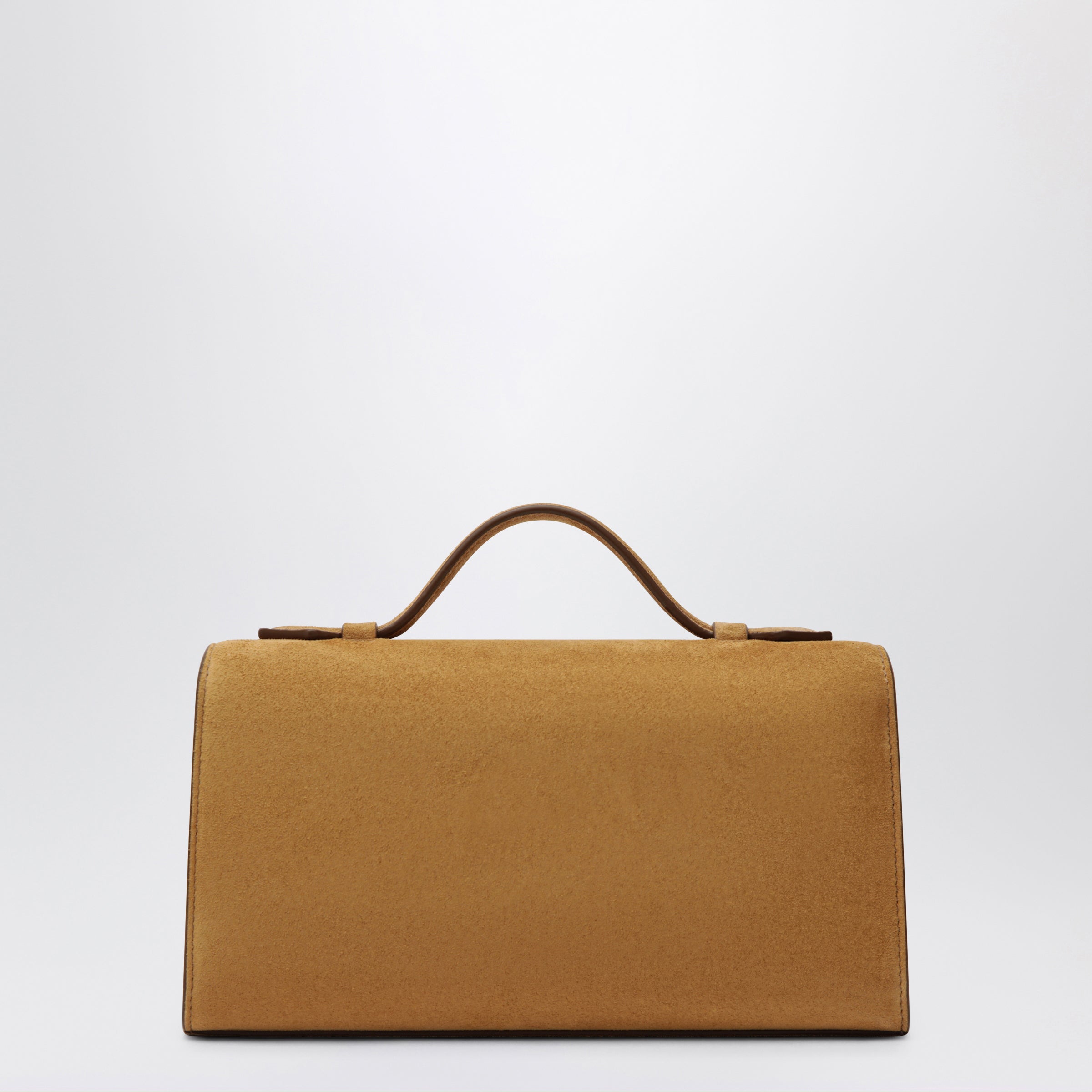 SAVETTE Light Brown Suede Symmetry Pouch | TheDoubleF