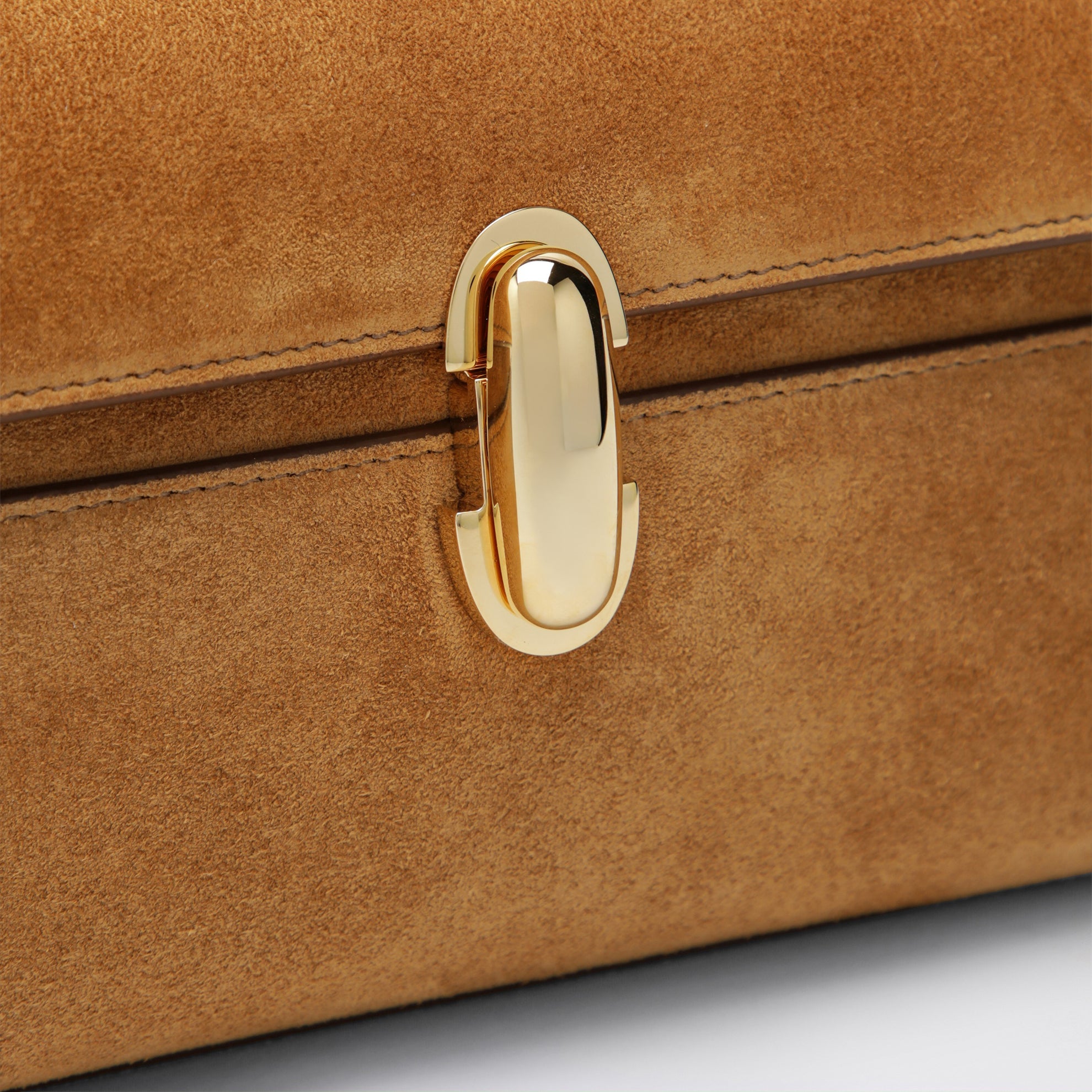 Light Brown Suede Symmetry Pouch