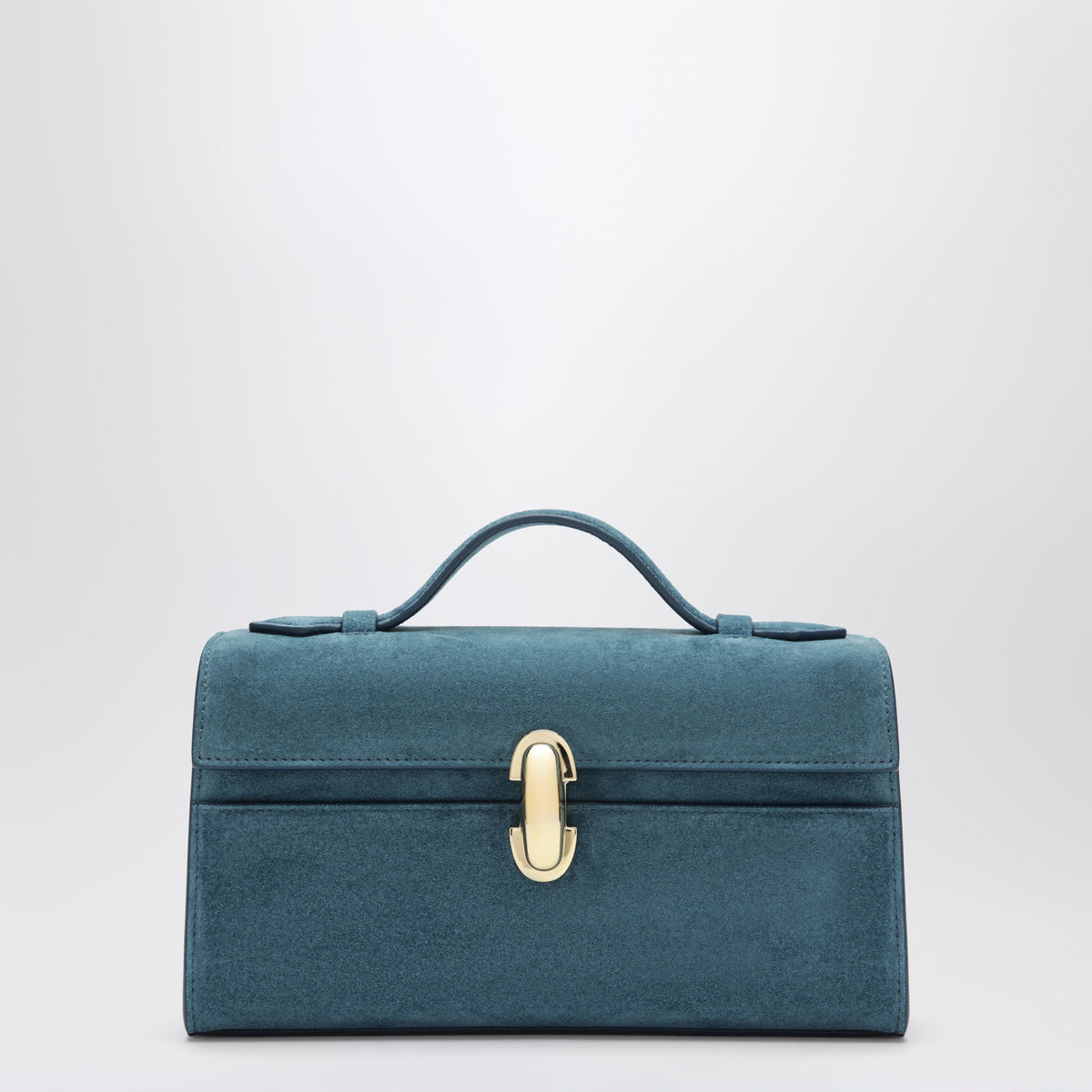 Symmetry Pouch aus baltisch blauem Veloursleder