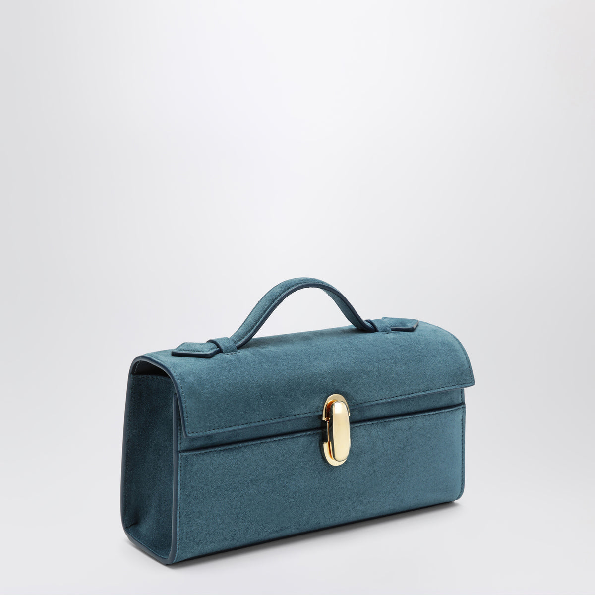 Symmetry Pouch aus baltisch blauem Veloursleder