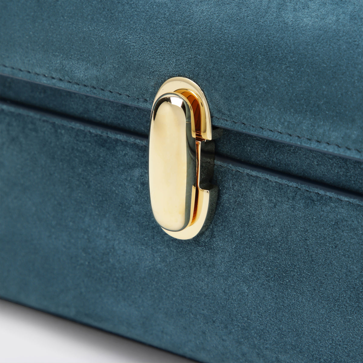 Symmetry Pouch aus baltisch blauem Veloursleder