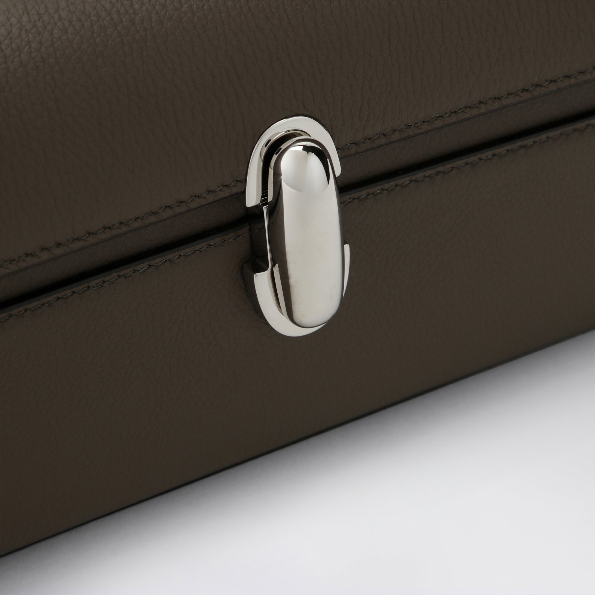 Slim Symmetry Pouch in Brown Calf Leather