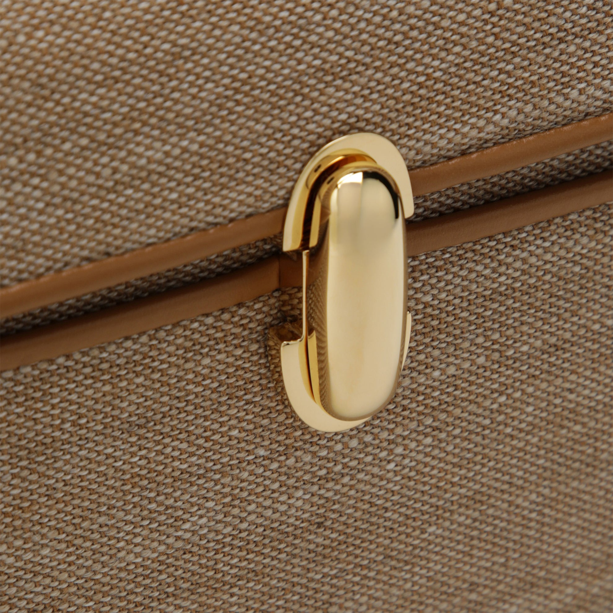 Borsa a tracolla Symmetry in tela e pelle marrone chiaro