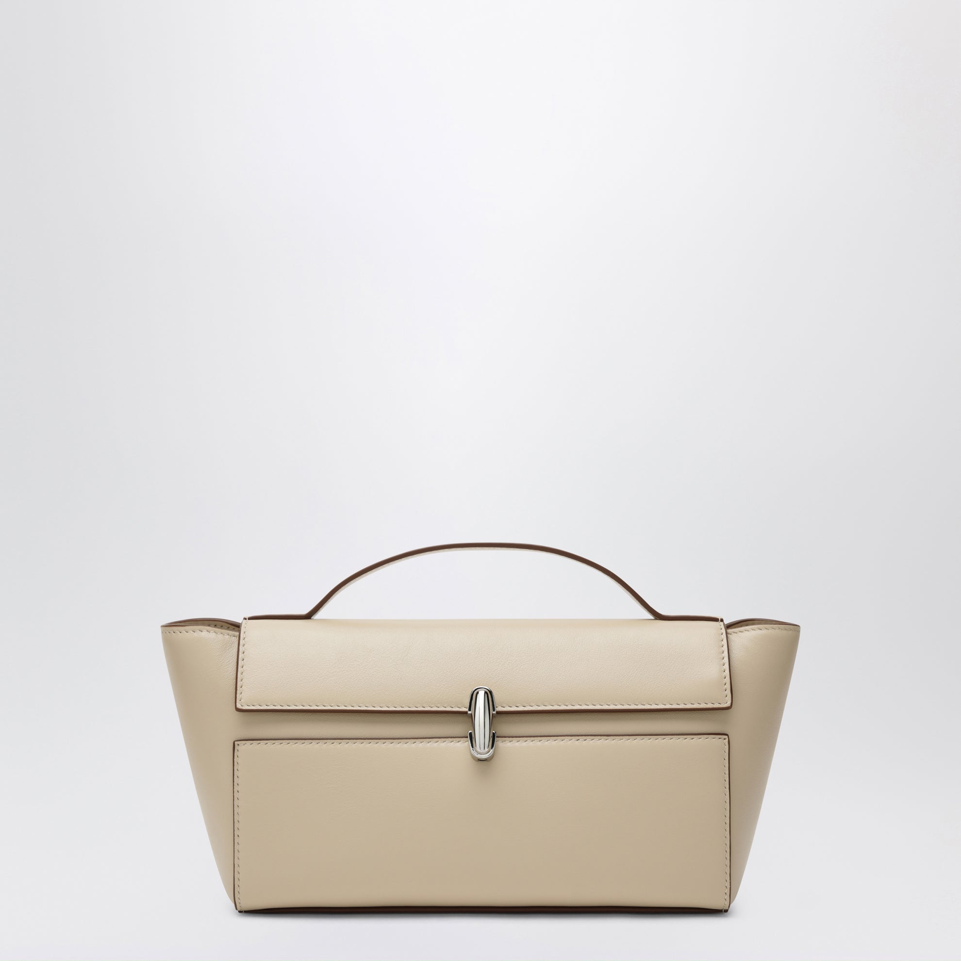 Symmetry Trapeze Pouch in Ivory Leather