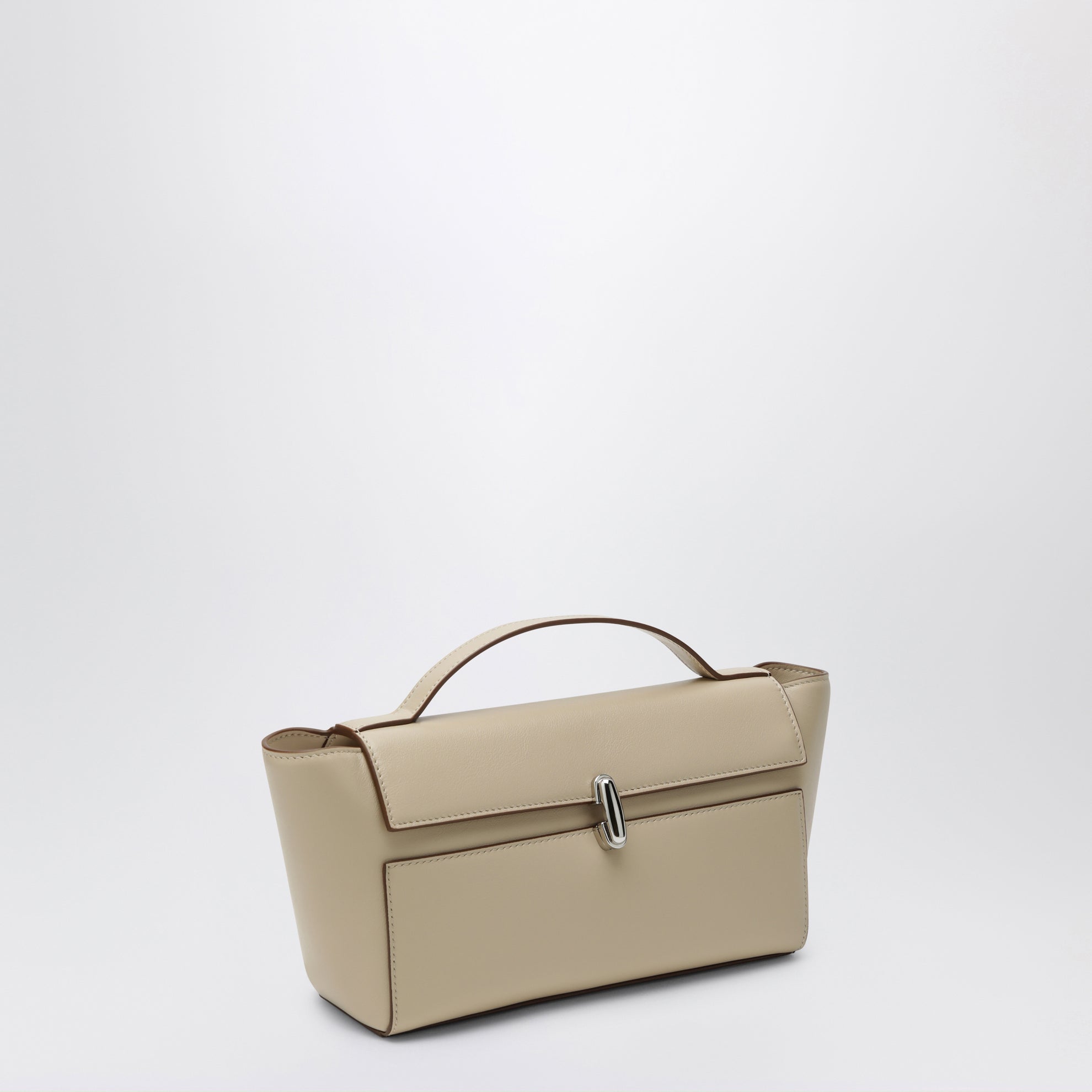 Symmetry Trapeze Pouch in Ivory Leather