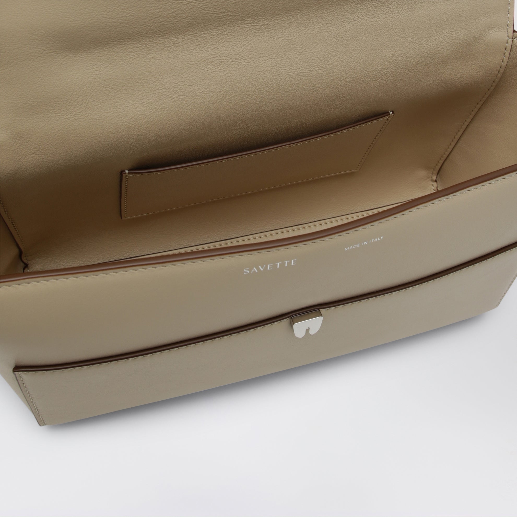 Symmetry Trapeze Pouch in Ivory Leather