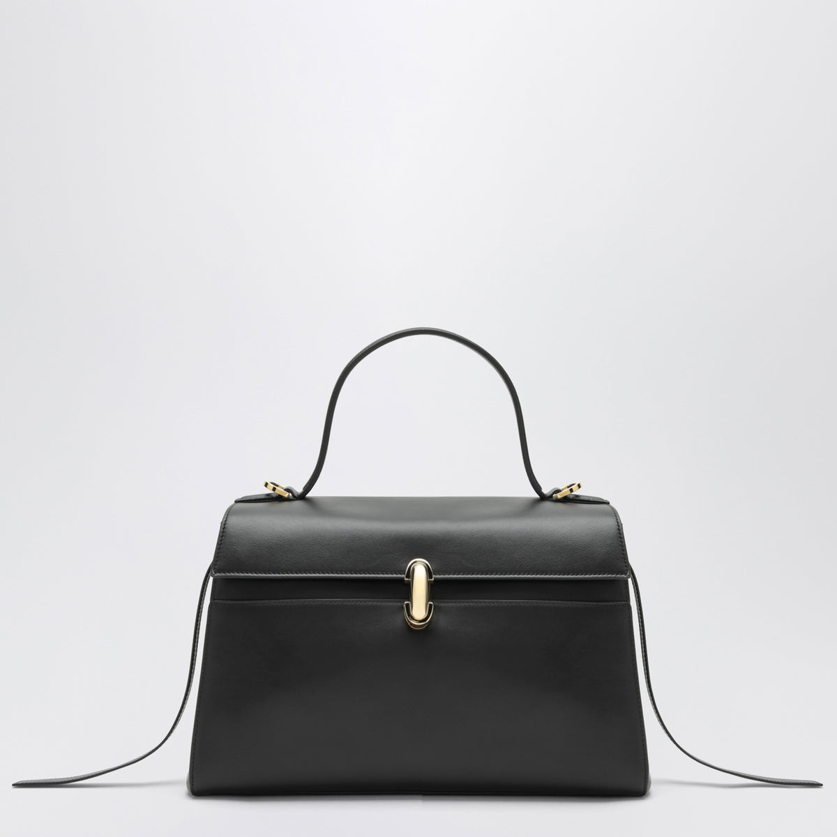 Borsa a mano Soft Symmetry in pelle nera
