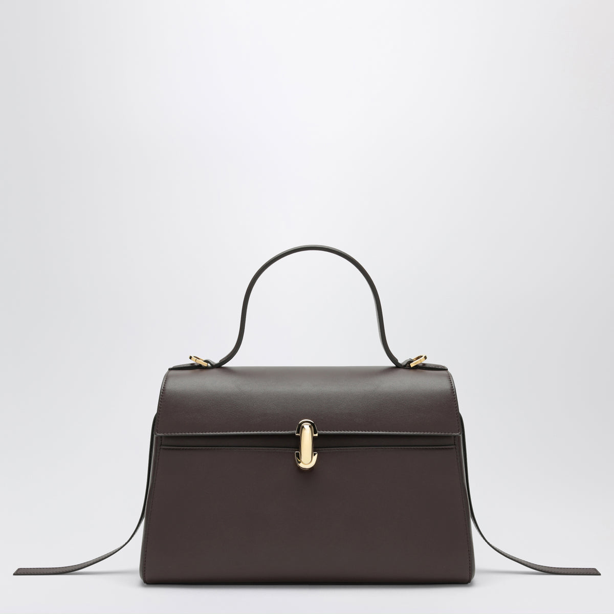 Borsa a mano Soft Symmetry in pelle marrone