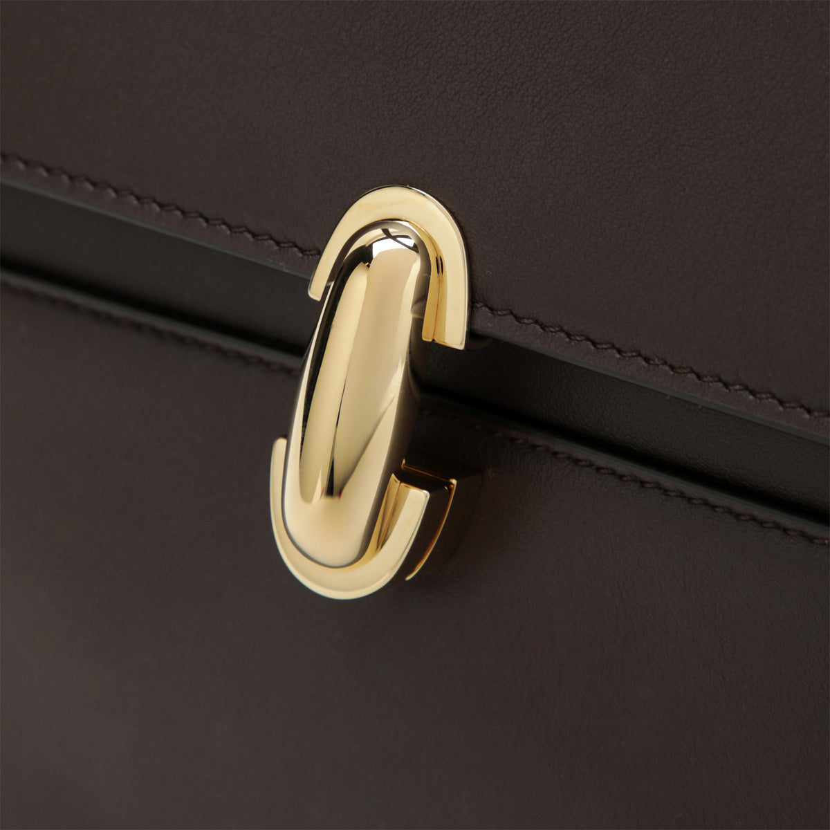 Borsa a mano Soft Symmetry in pelle marrone