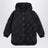 Black quilted parka with removable sleeves