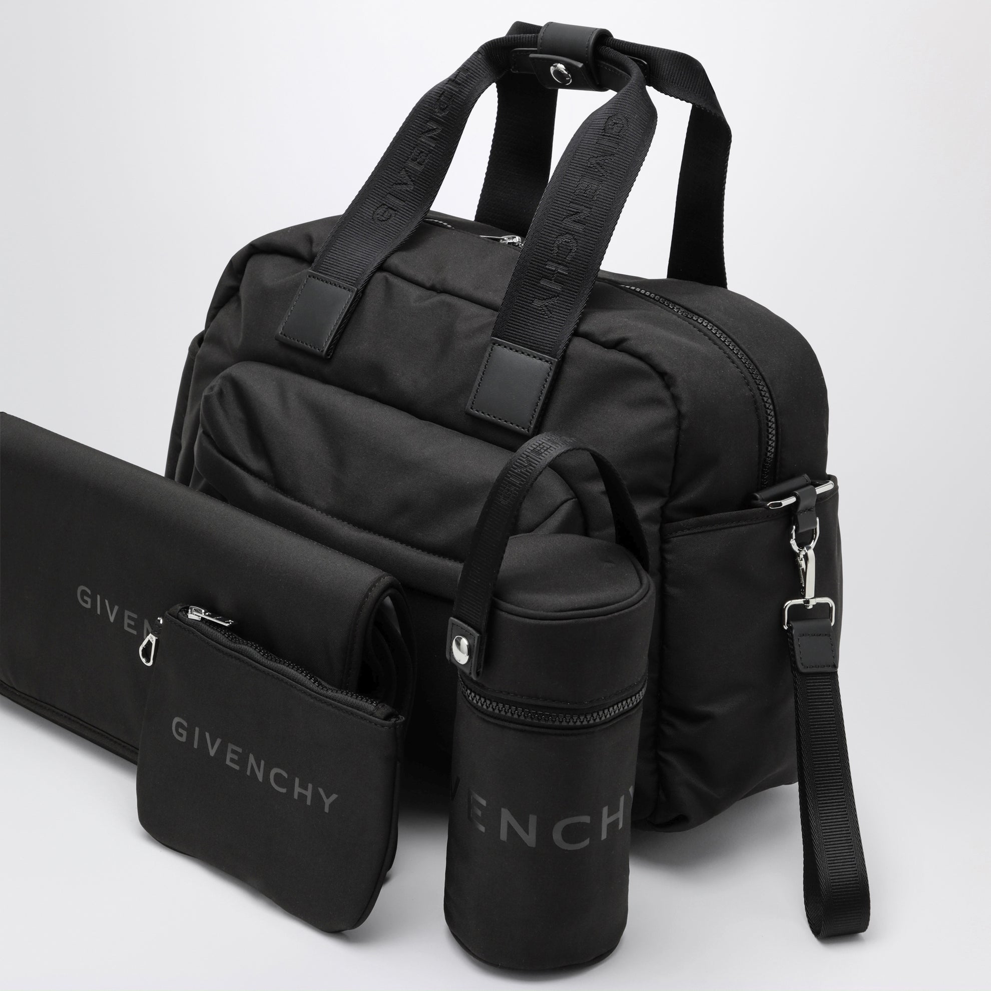 Borsa fasciatoio nera con logo