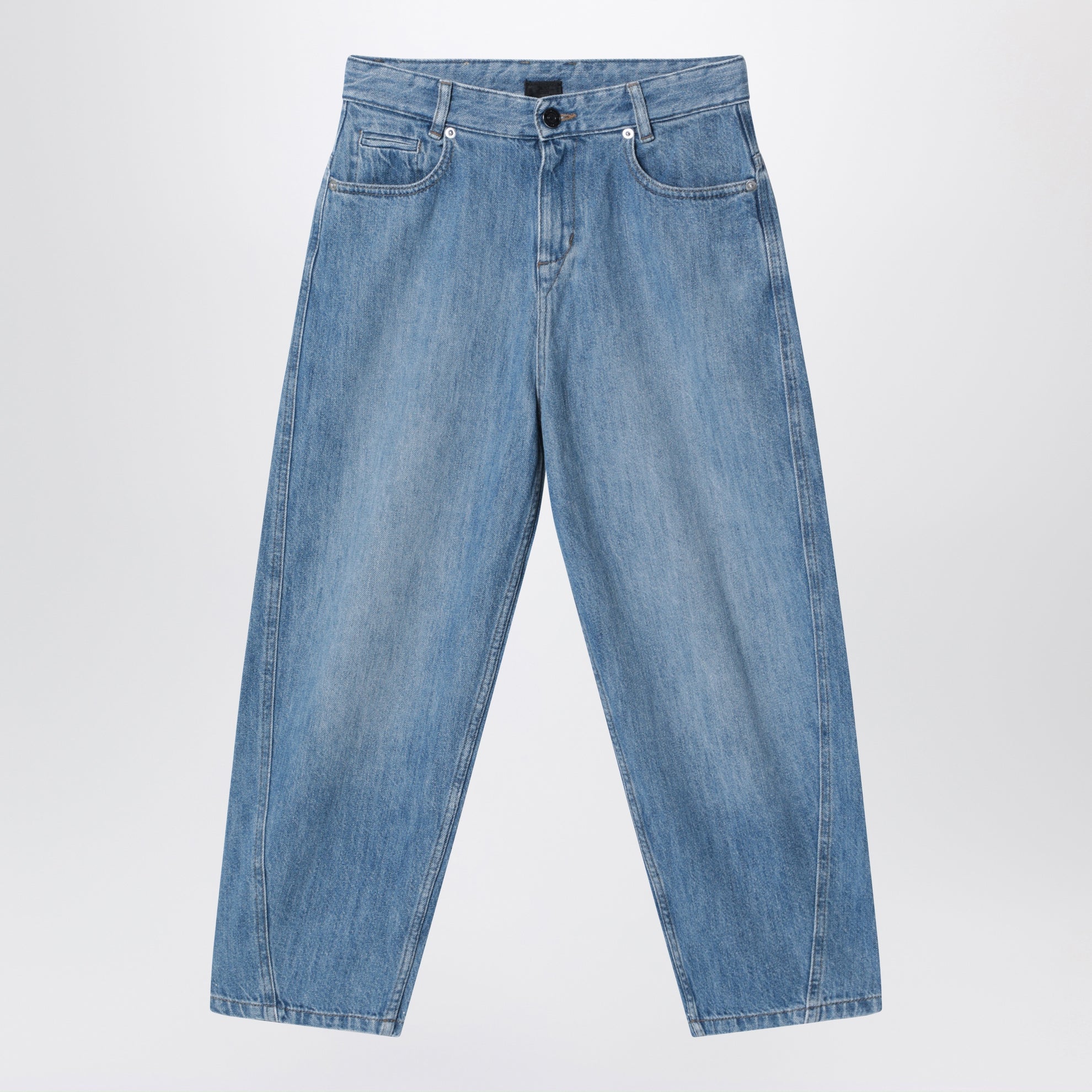 Blue jeans with logo embroidery