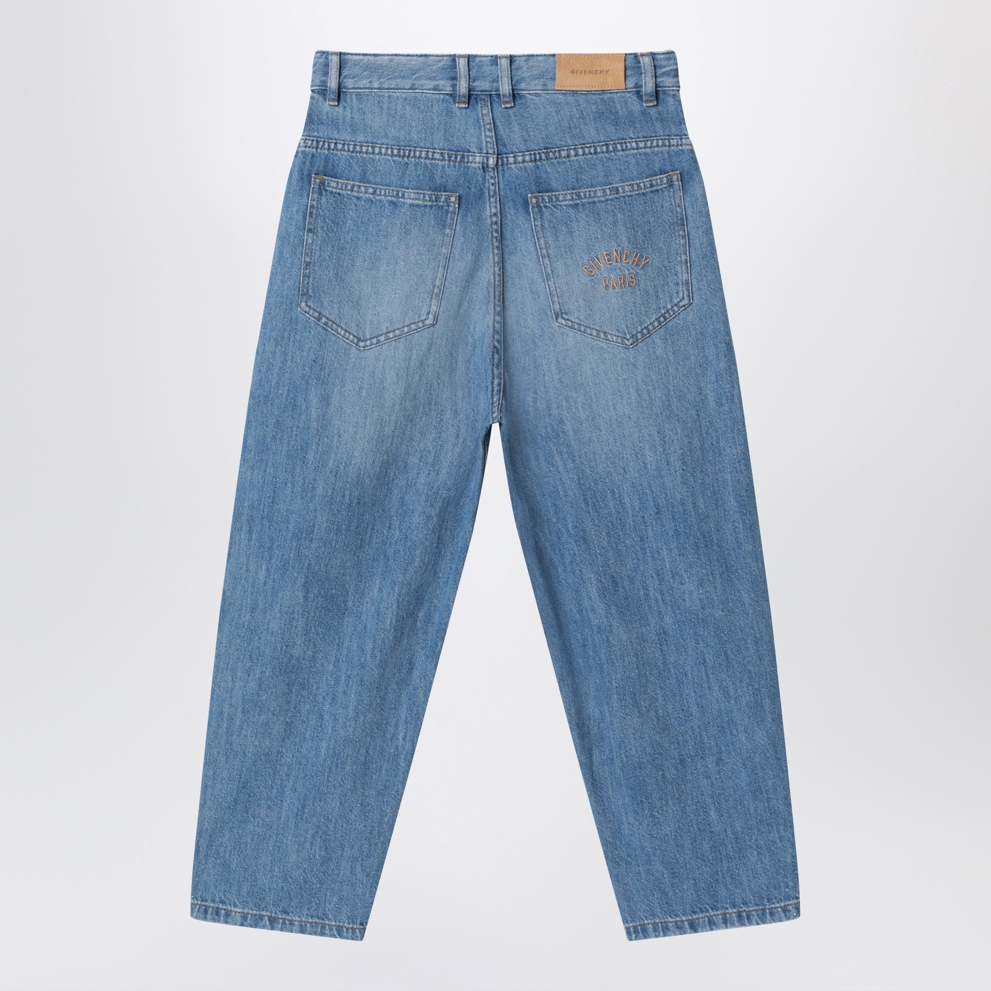 Blue jeans with logo embroidery