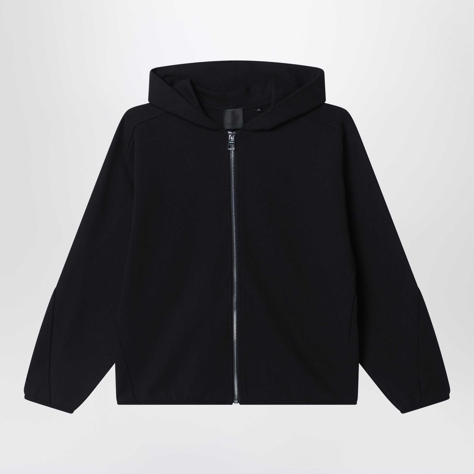 Black zip-up sweatshirt with logo embroidery
