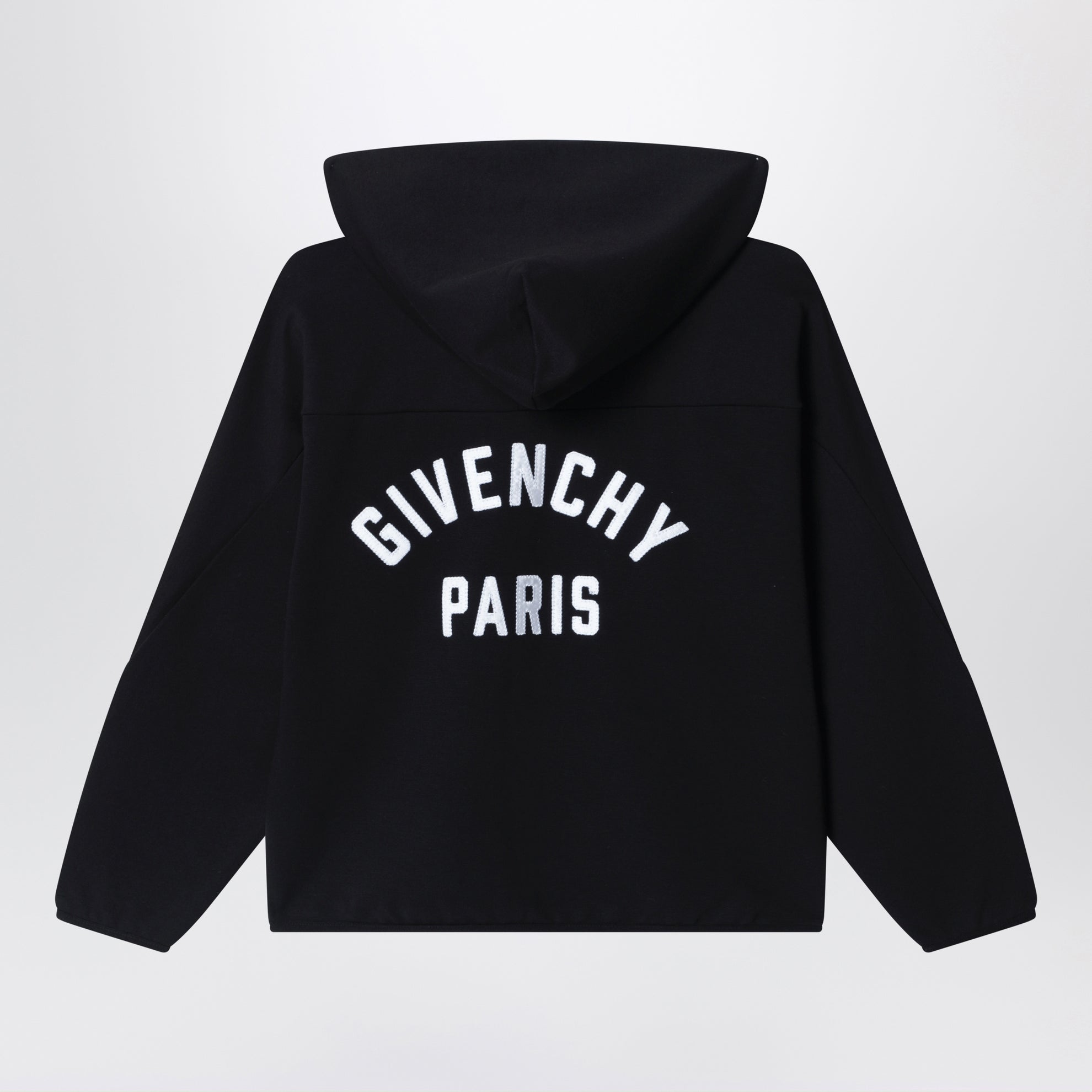 Black zip-up sweatshirt with logo embroidery