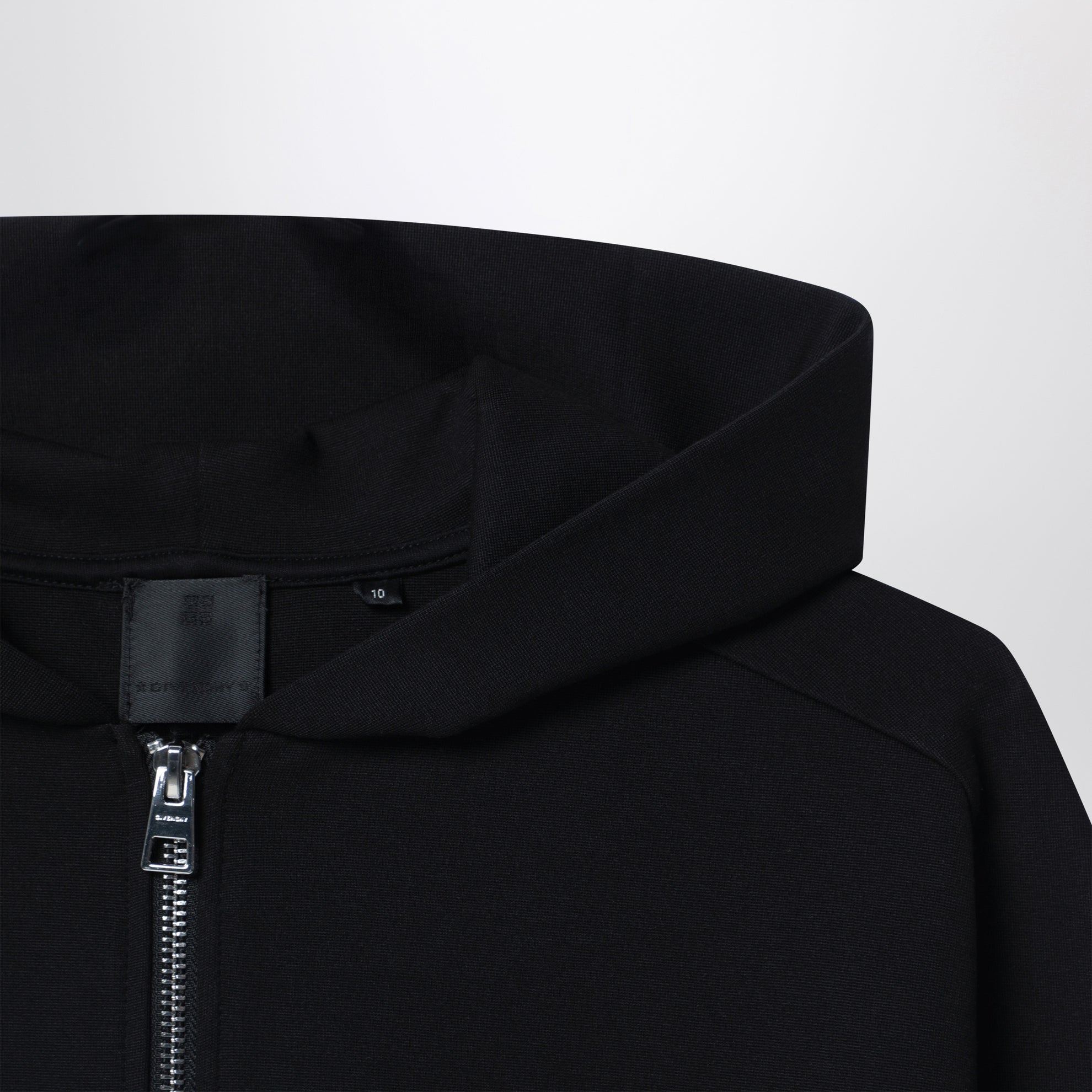 Black zip-up sweatshirt with logo embroidery