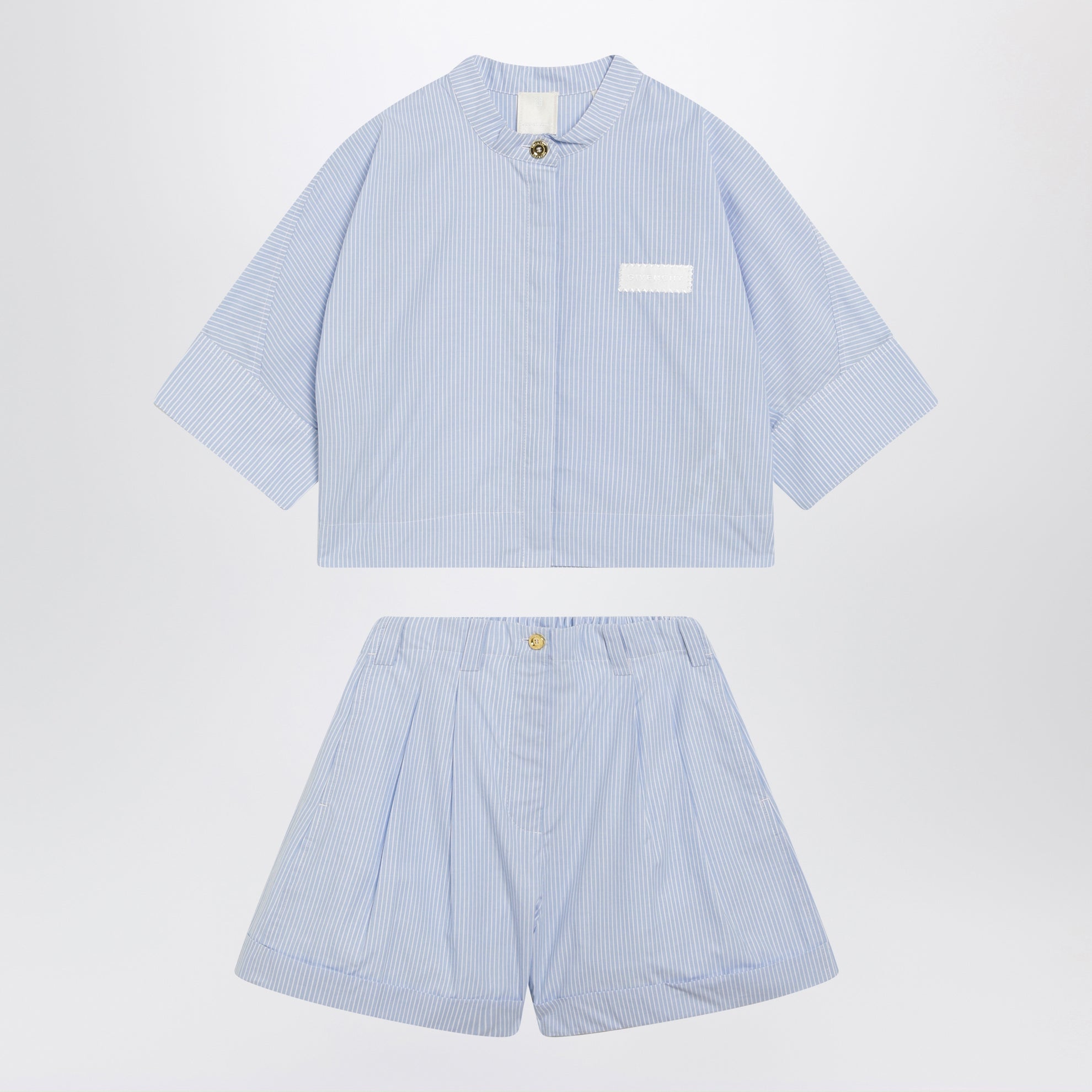 Light blue cotton two-piece set