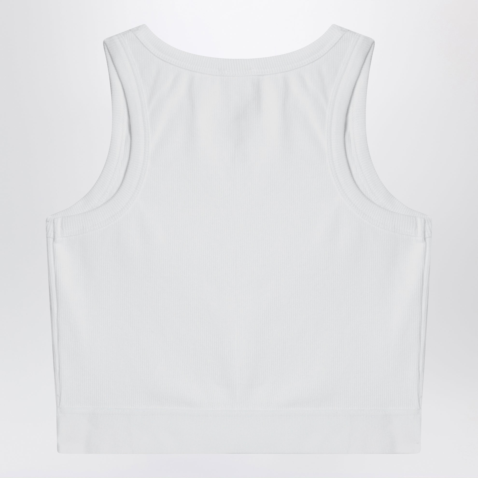 White cropped top with logo